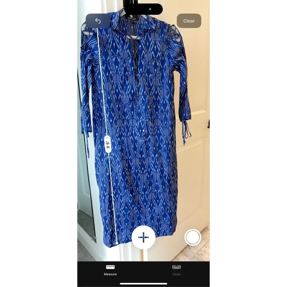 NWT Seema Kahai ikat cobalt kaftan, XS $795 C35